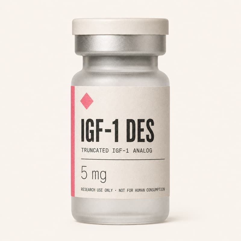 Illustrative label for IGF-1 DES